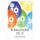 Globos ballonnen 2-zijdig geprint cijfer 10, 8st. - afbeelding 2