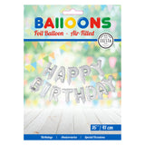 Globos folieballon tekst happy birthday zilver - afbeelding 2