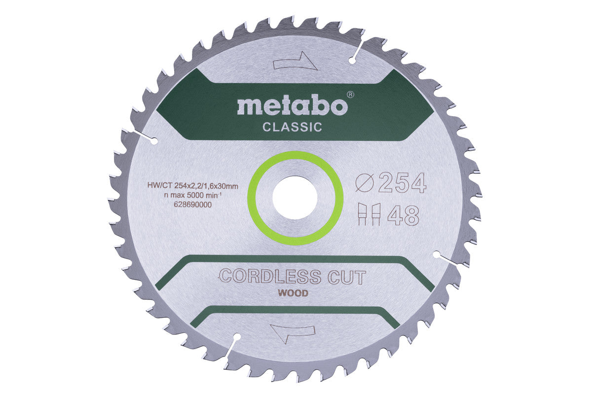 Metabo accessoires cirkelzaagblad cordlesscutclassic ø 254x30 48 wz 5° b - 628691000