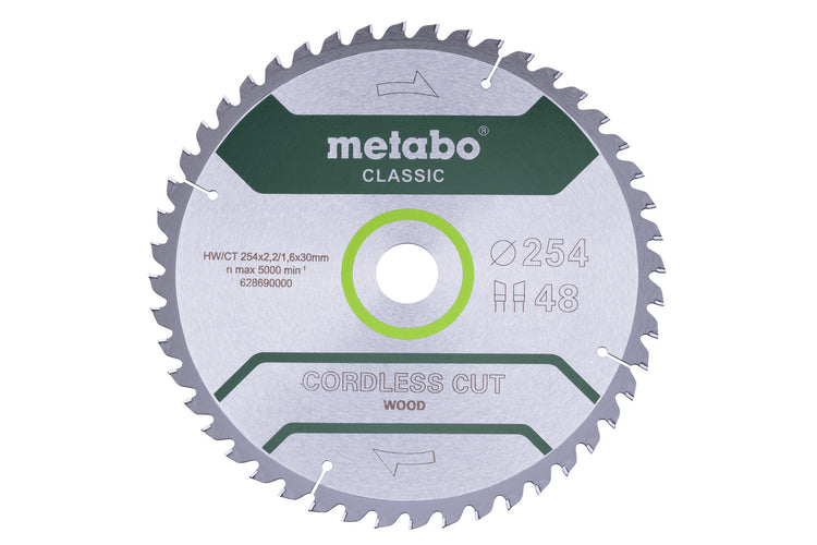 Metabo accessoires cirkelzaagblad cordlesscutclassic ø 254x30 48 wz 5° b - 628691000