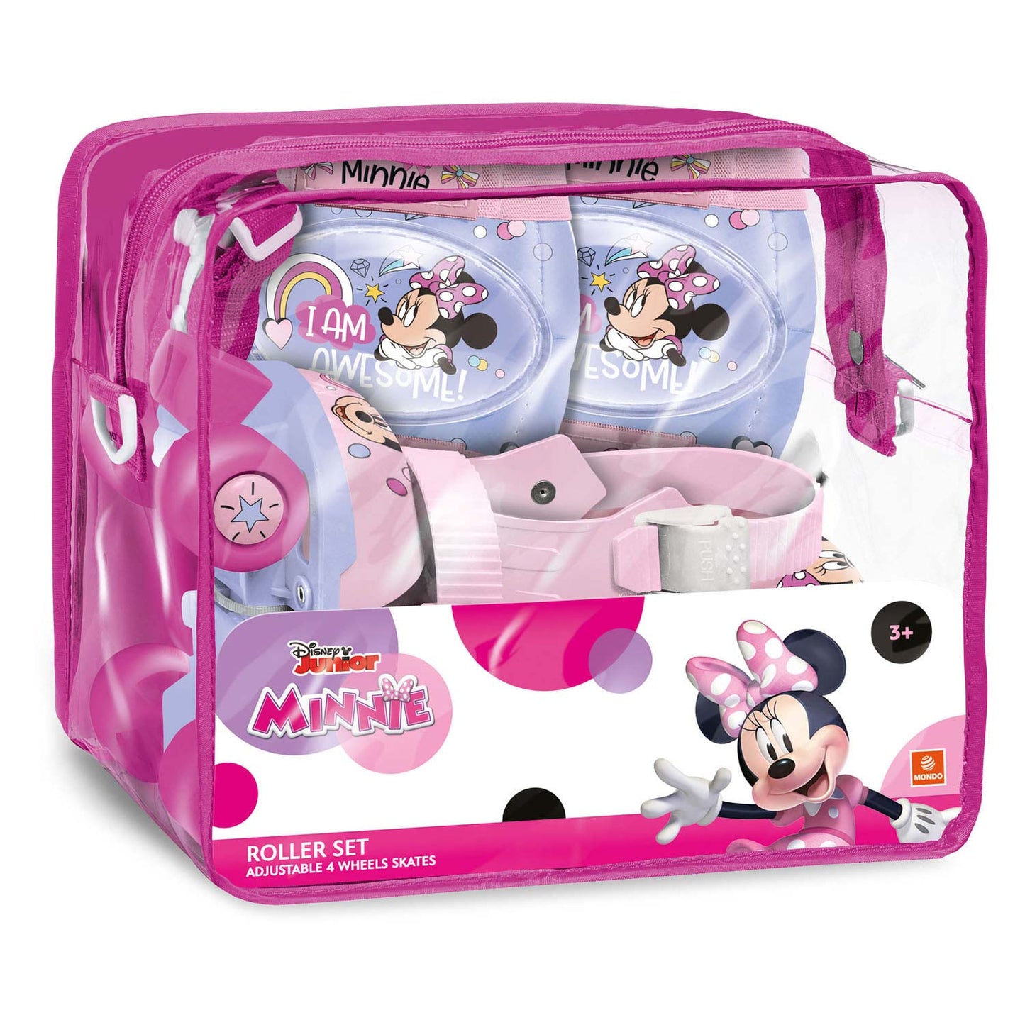 Mondo disney minnie rolschaatsen met beschermset voor kinderen - verstelbaar en roze.