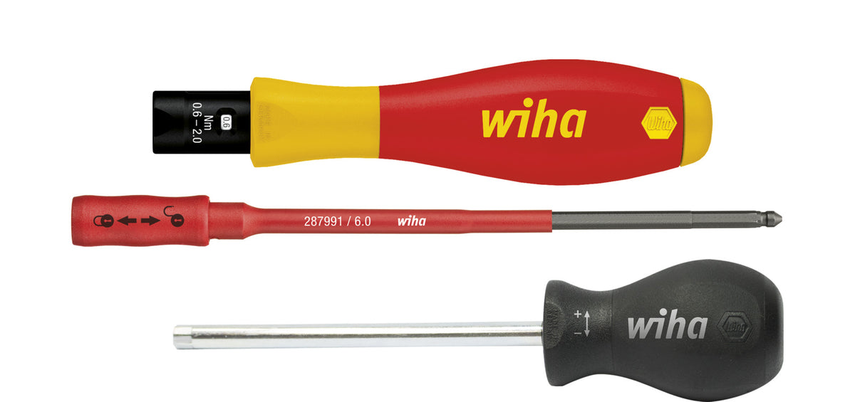 Wiha momentschroevendraaier torquevario-s electric (rood geel, 3-delig, 0,8 - 5 nm)