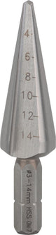 Bosch conische plaatboor hss zeskantschacht 3-14, 60 mm 1 4