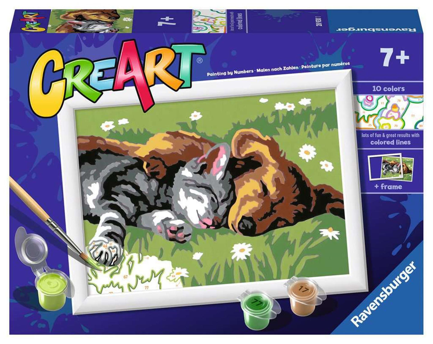 Ravensburger creart sleeping cats and dogs - schilderen op nummer voor kinderen