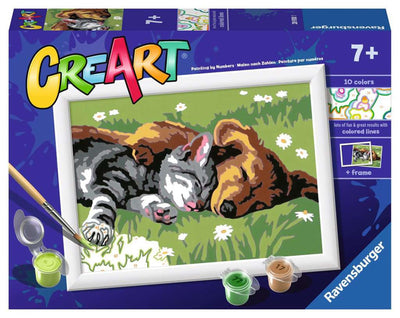 Ravensburger creart sleeping cats and dogs - schilderen op nummer voor kinderen