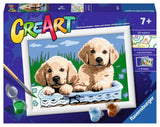 Ravensburger creart schilderen op nummer - schattige puppies - afbeelding 1