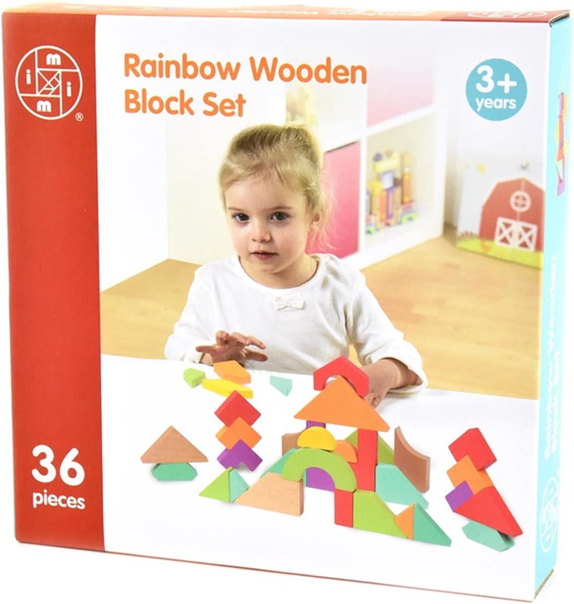 rainbow houten blokken set met 36 onderdelen