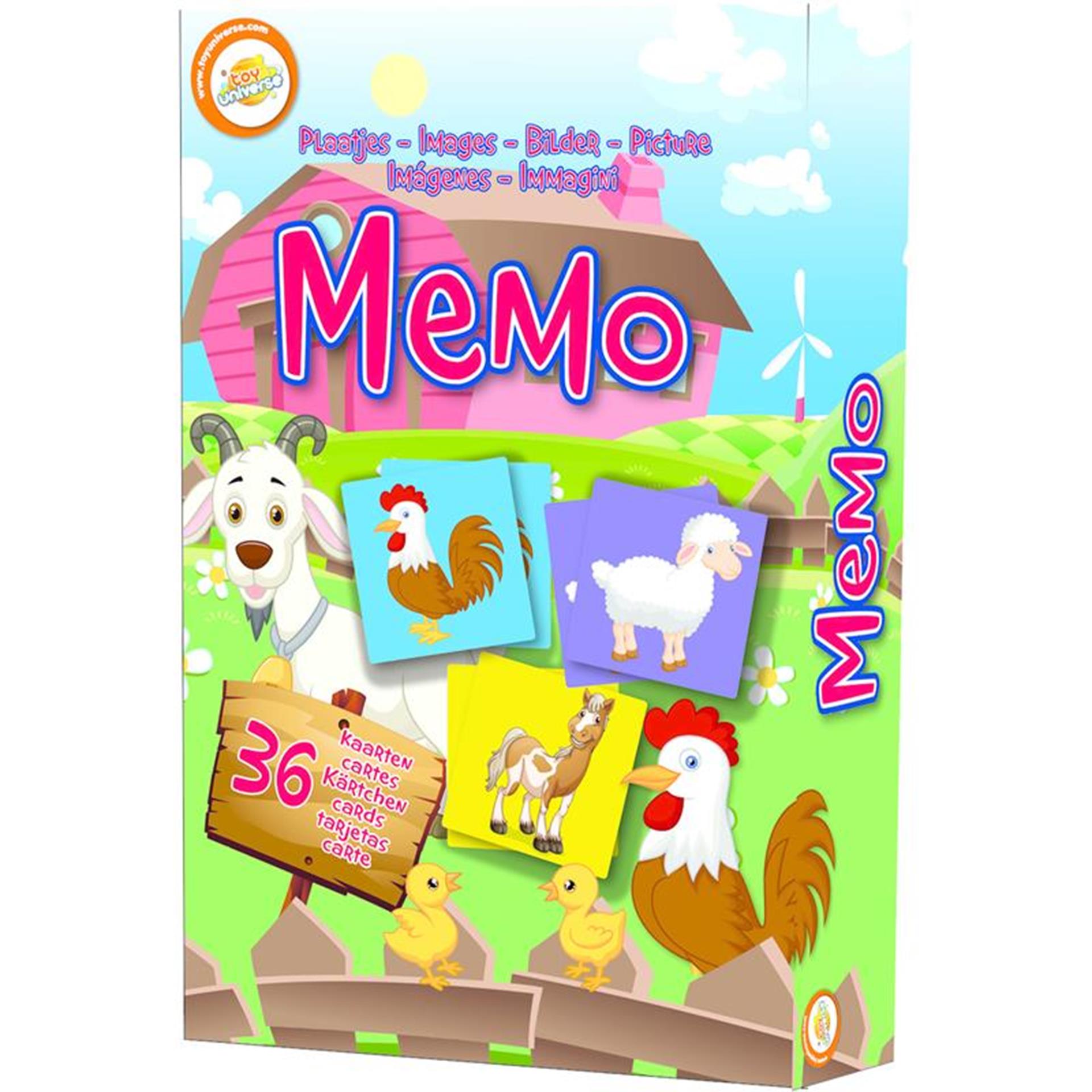 Toy universe dieren memo spel 11,5x18x3,5cm