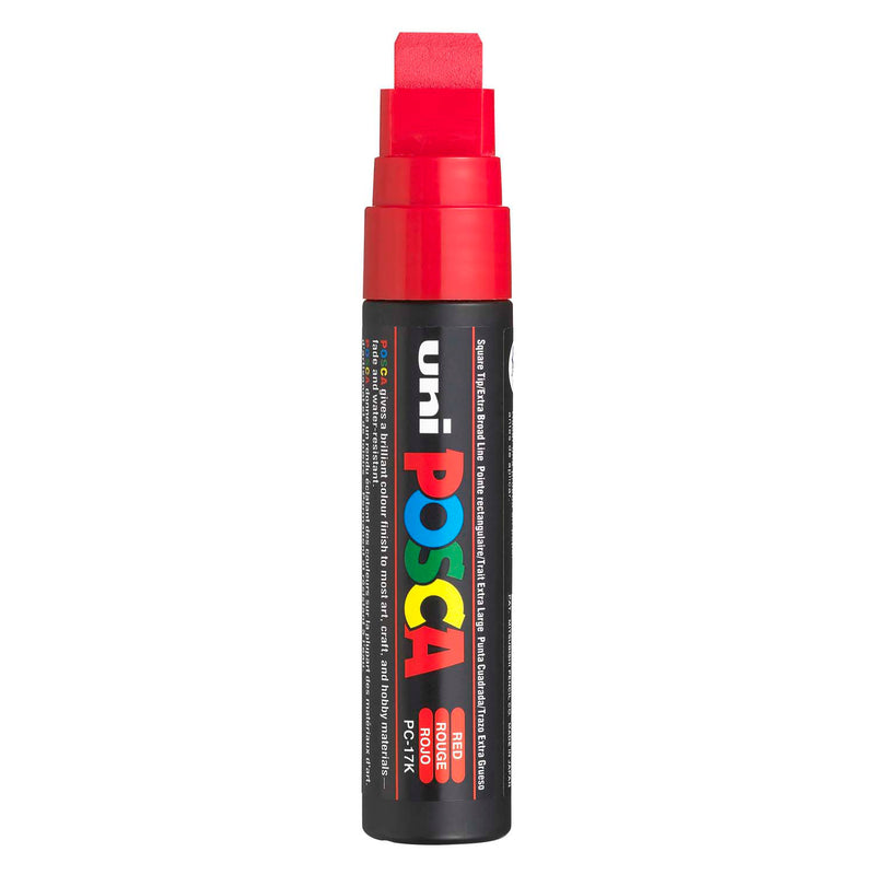 Uni posca verfmarker 17k rood - blokpunt 15mm