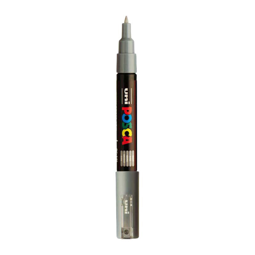 Uni posca verfmarker 1mc grijs - conische punt - 1 mm