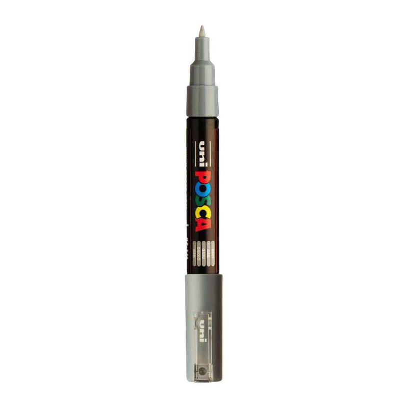 Uni posca verfmarker 1mc grijs - conische punt - 1 mm