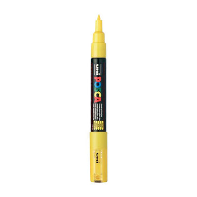 Uni posca verfmarker 1mc geel - conische punt - 1 mm