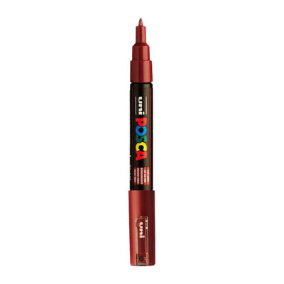 Uni posca verfmarker 1mc wijnrood - conische punt - 1 mm
