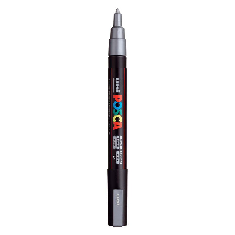 Uni posca pc3m acrylmarker zilveren - ronde punt tot 1,3 mm