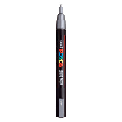 Uni posca pc3m acrylmarker zilveren - ronde punt tot 1,3 mm