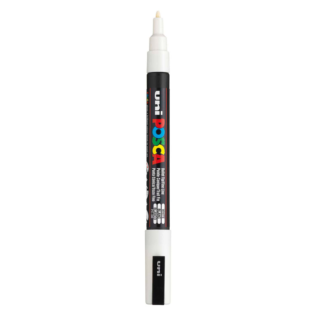 Uni posca pc3m acrylmarker wit - ronde punt tot 1,3 mm