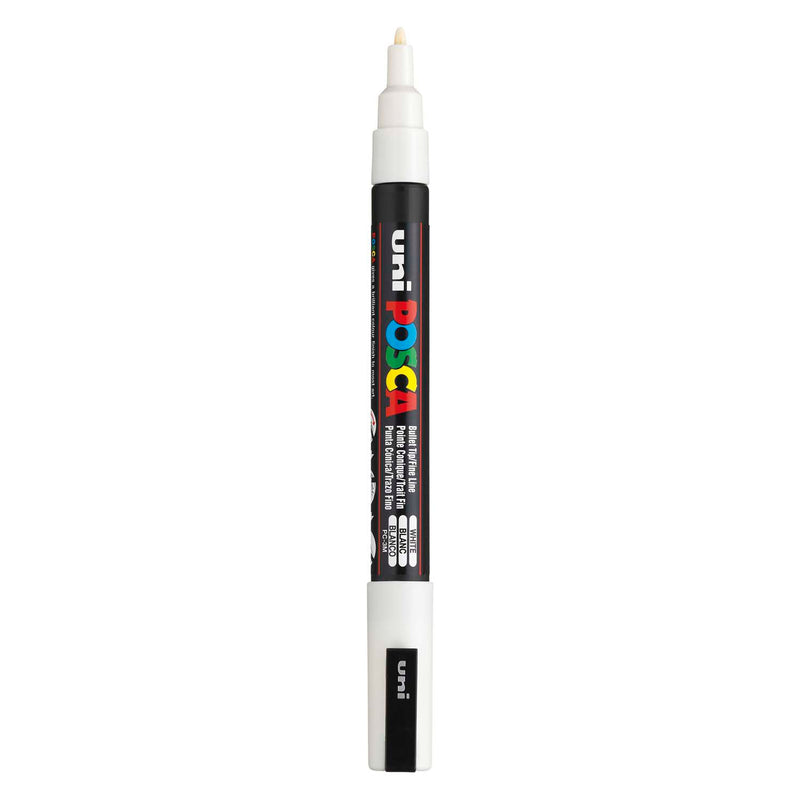 Uni posca pc3m acrylmarker wit - ronde punt tot 1,3 mm