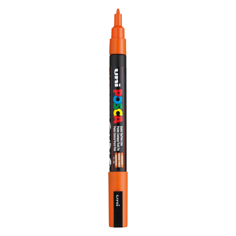 Uni posca pc3m acrylmarker donkeroranje - ronde punt tot 1,3 mm