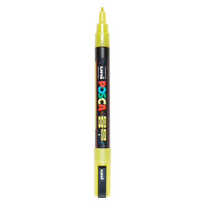 Uni posca pc3m verfmarker glitter geel - ronde punt tot 1,3 mm