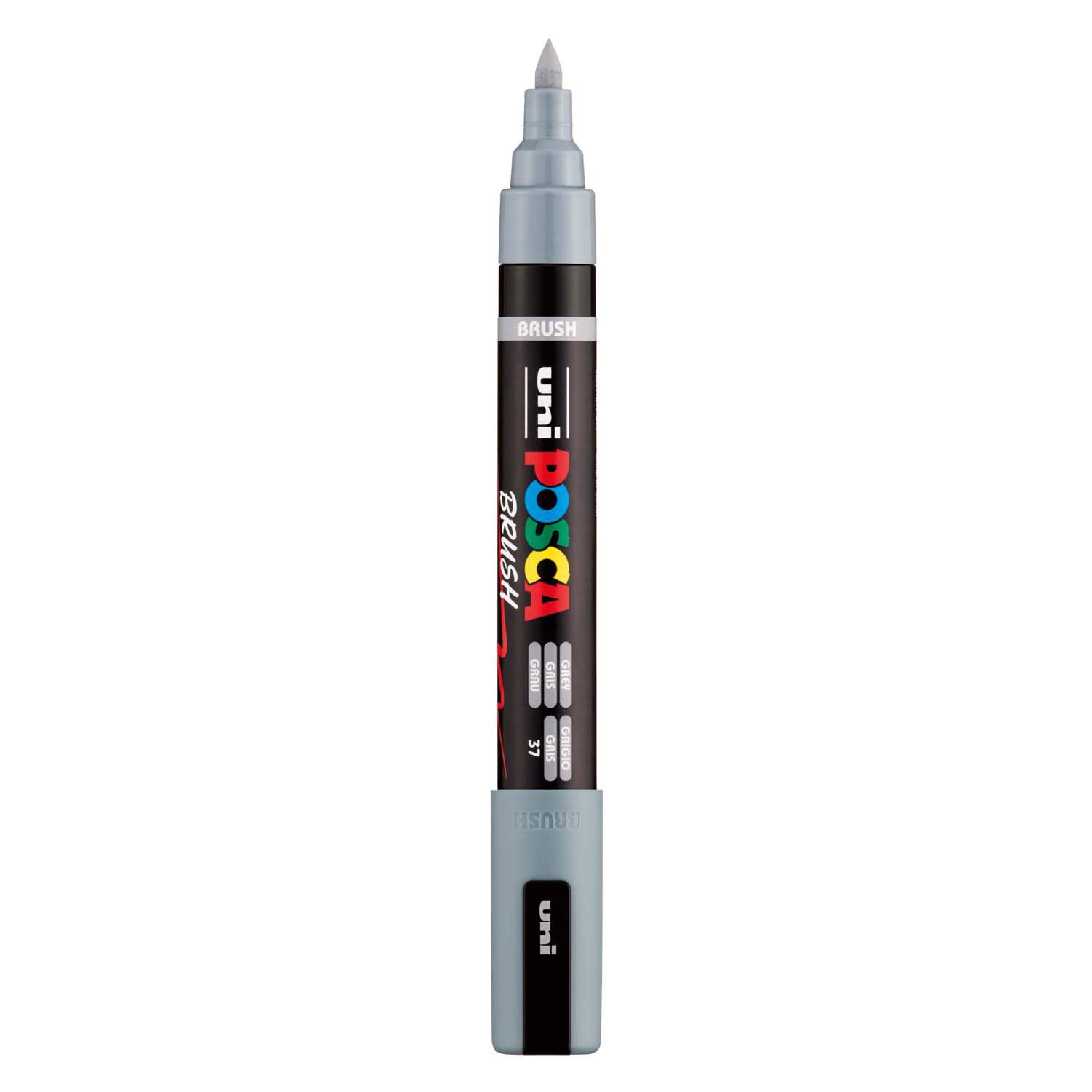 Uni posca brushmarker pc5br grijs - brushpunt 1-4 mm