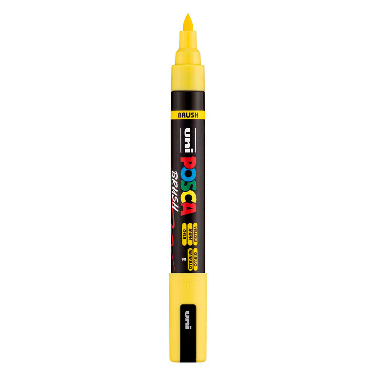 Uni posca brushmarker pc5br geel - brushpunt 1-4 mm