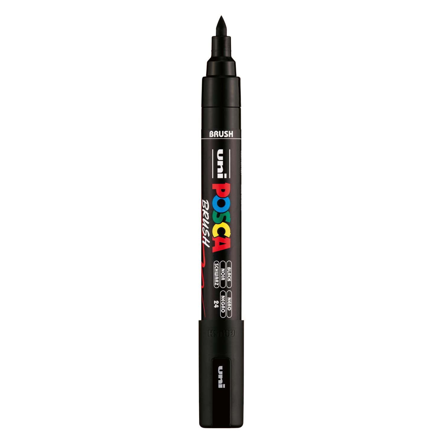 Uni posca brushmarker pc5br zwart - brushpunt 1-4 mm