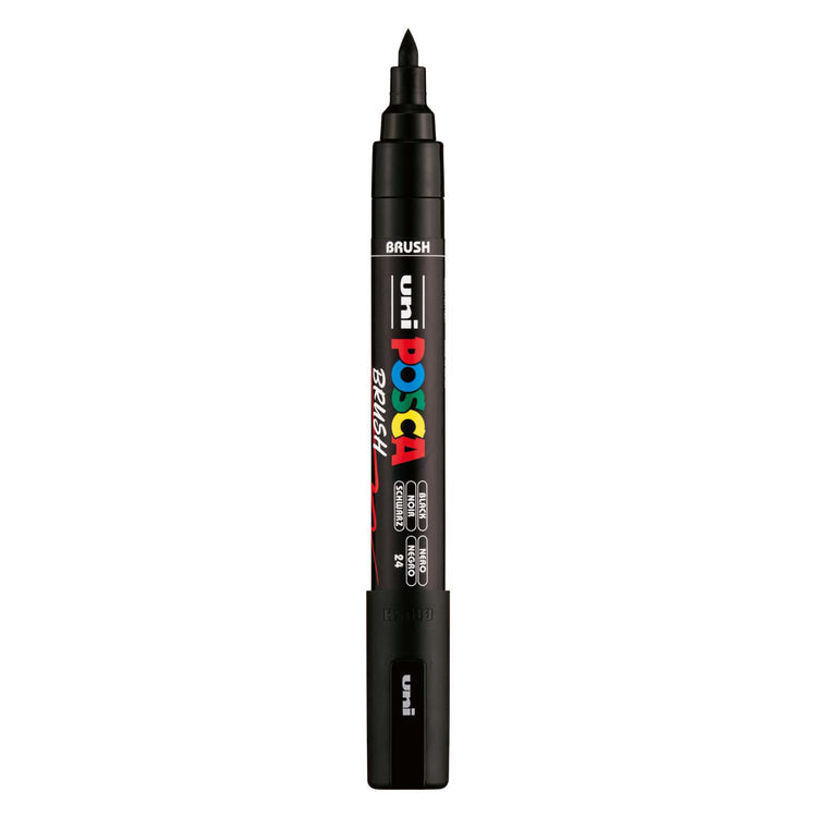 Uni posca brushmarker pc5br zwart - brushpunt 1-4 mm