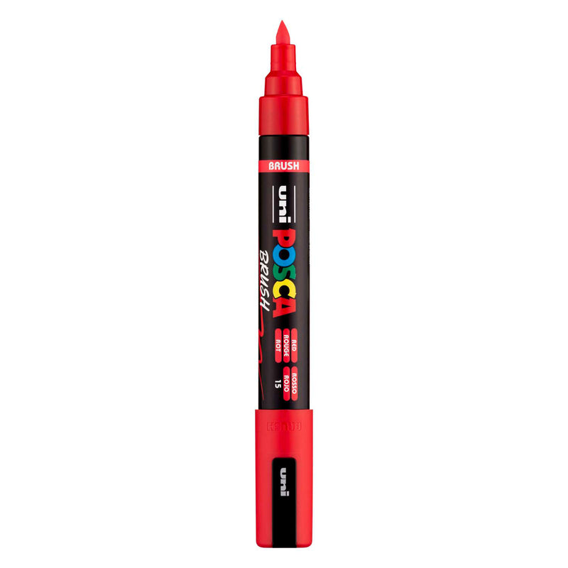 Uni posca brushmarker pc5br rood - brushpunt 1-4 mm