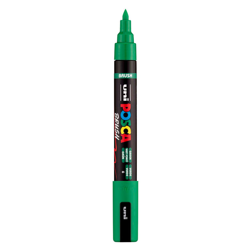 Posca uni brushmarker pc5br groen - brushpunt 1-4 mm
