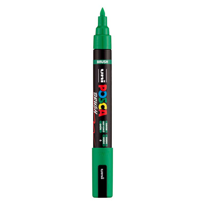 Uni posca brushmarker pc5br groen - brushpunt 1-4 mm