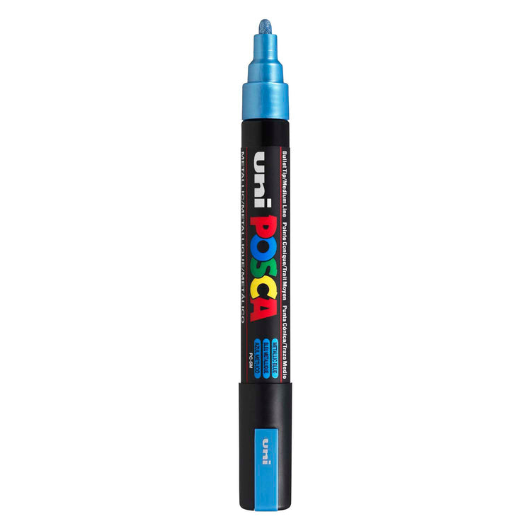 Uni posca verfmarker pc5m metallic blauw - conische punt 2,5 mm