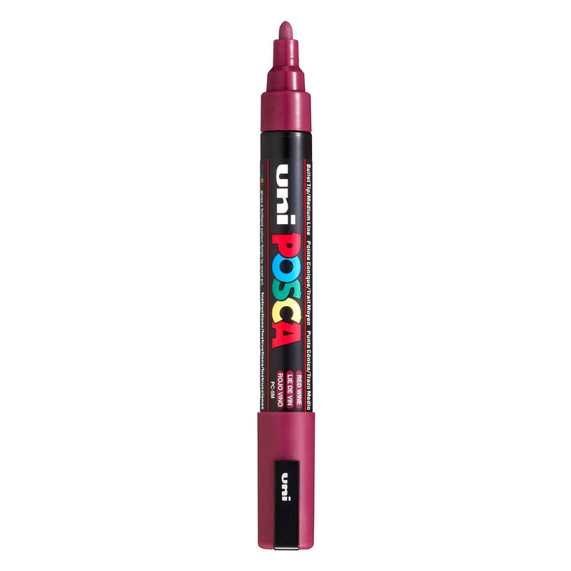 Uni posca verfmarker pc5m wijnrood - conische punt 2,5 mm
