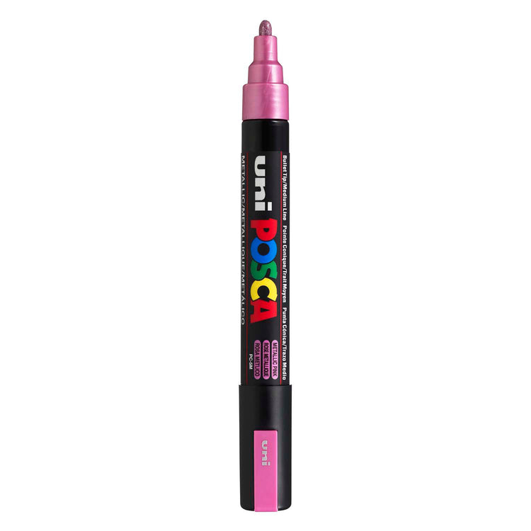Uni posca verfmarker pc5m metallic roze - conische punt 2,5 mm