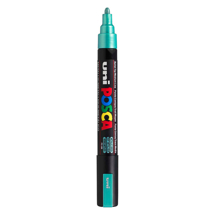Uni posca verfmarker pc5m metallic groen - conische punt 2,5 mm