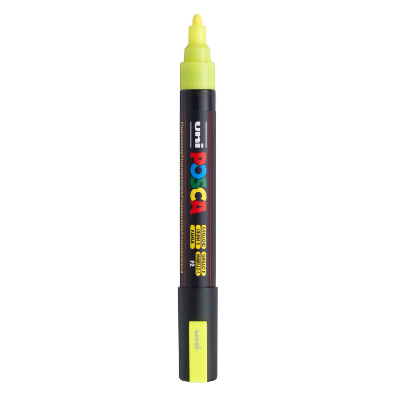 Uni posca verfmarker pc5m neon geel - conische punt 2,5 mm