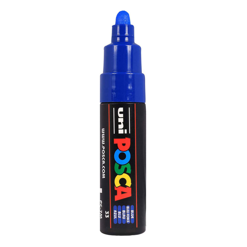 Uni posca verfmarker 7m blauw - conische punt 4,5mm