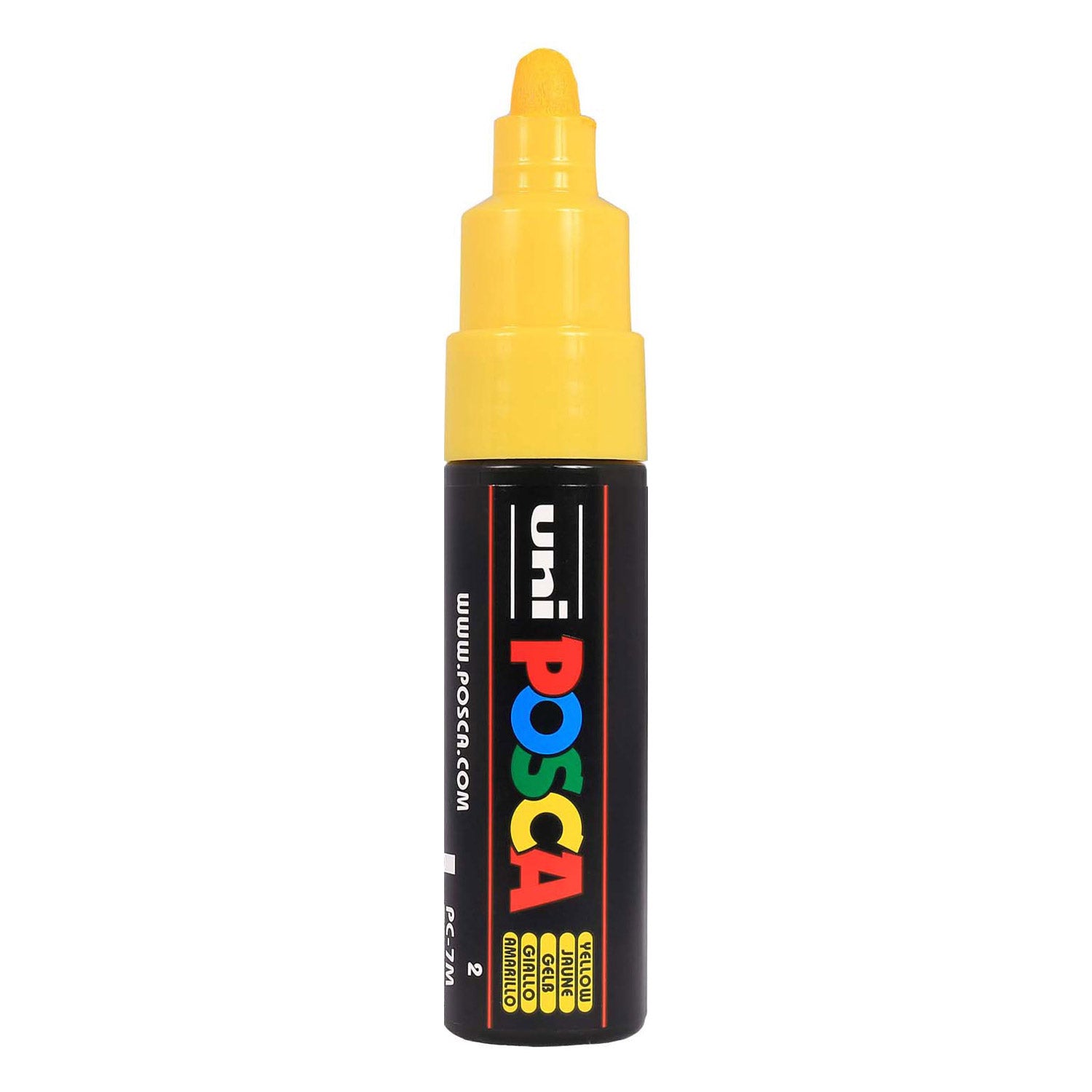 Uni posca verfmarker 7m geel - conische punt 4,5mm