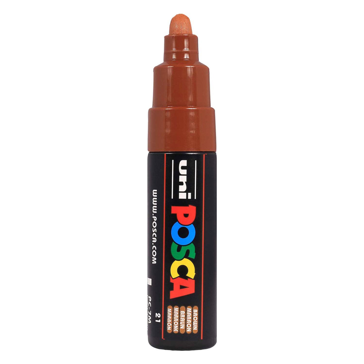 Uni posca verfmarker 7m bruin - conische punt 4,5mm