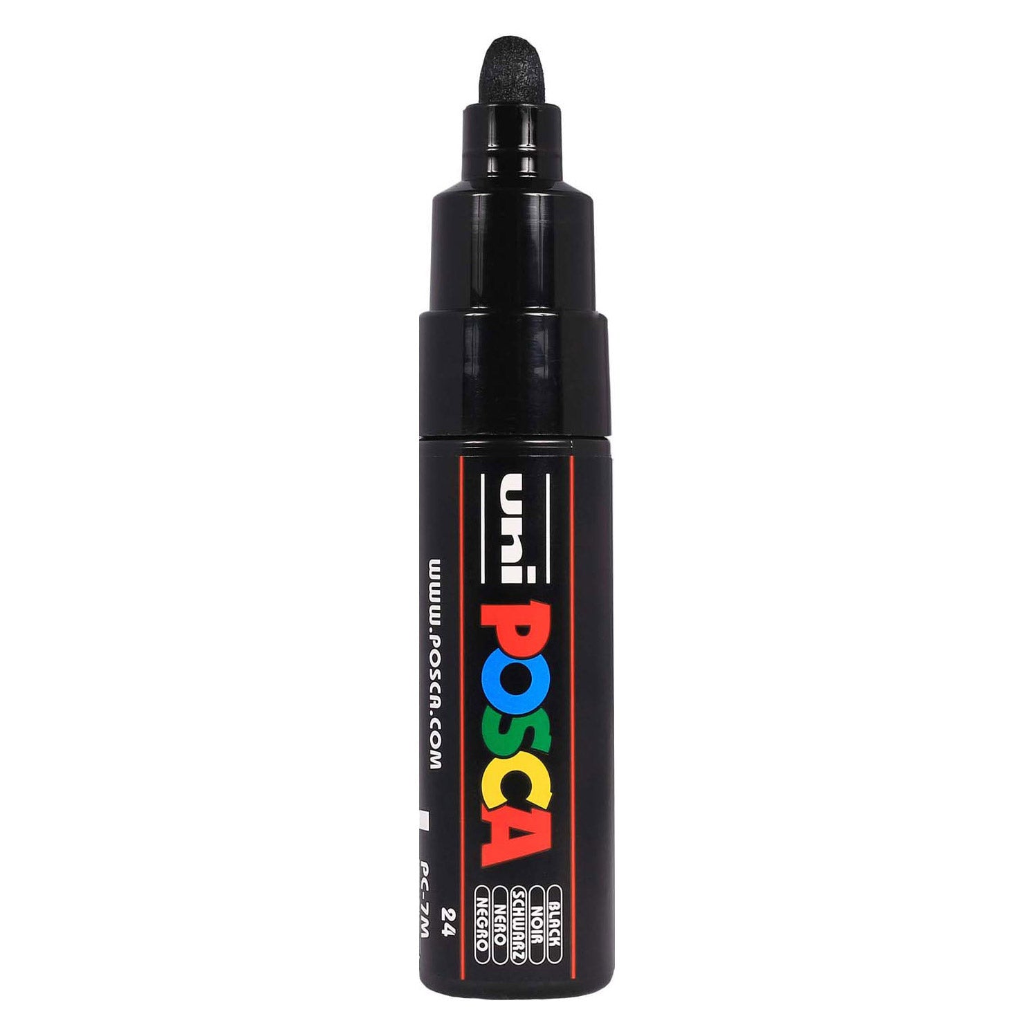 Uni posca verfmarker 7m zwart - conische punt 4,5mm