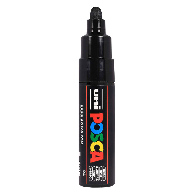 Uni posca verfmarker 7m zwart - conische punt 4,5mm