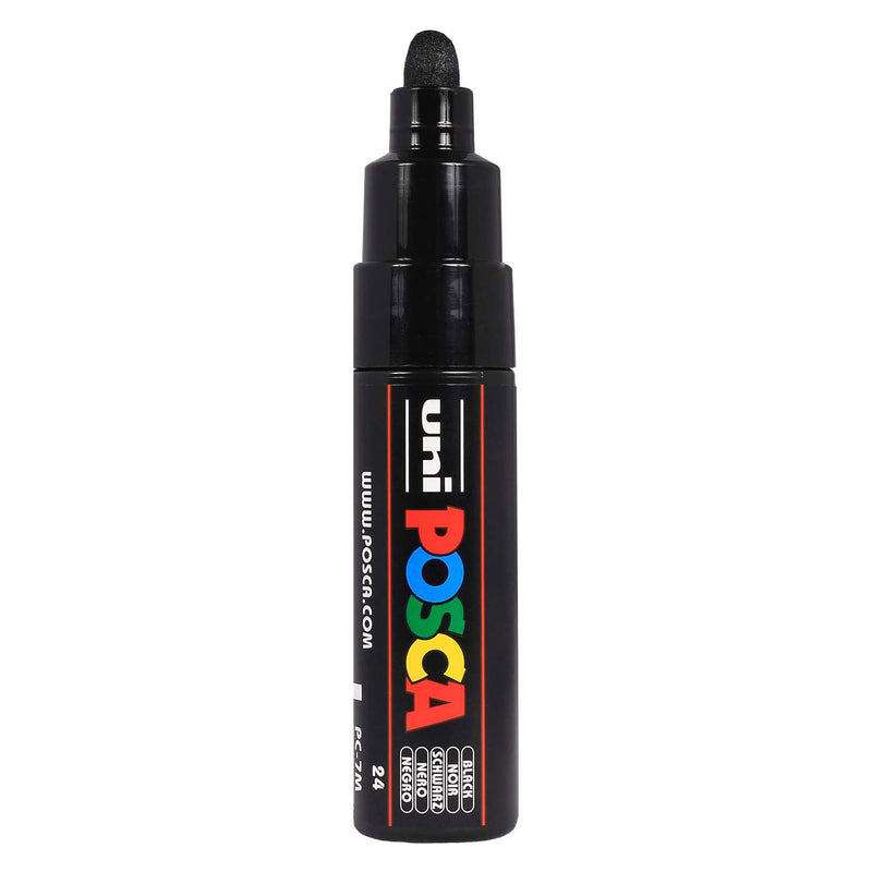 Uni posca verfmarker 7m zwart - conische punt 4,5mm