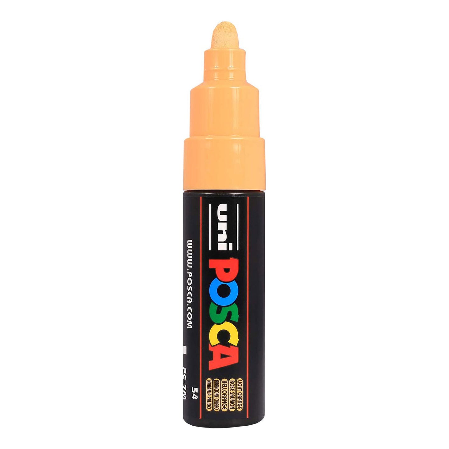 Uni posca verfmarker 7m lichtoranje - conische punt