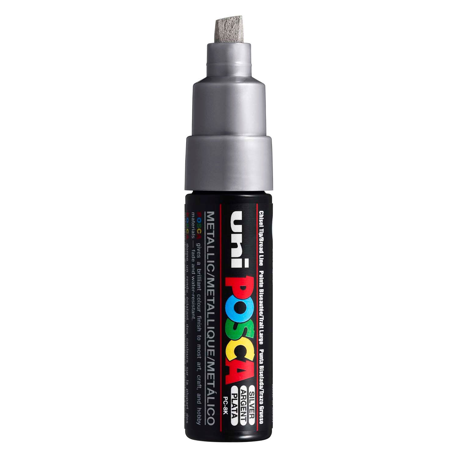 Uni posca verfmarker 8k zilver - beitelpunt 8mm
