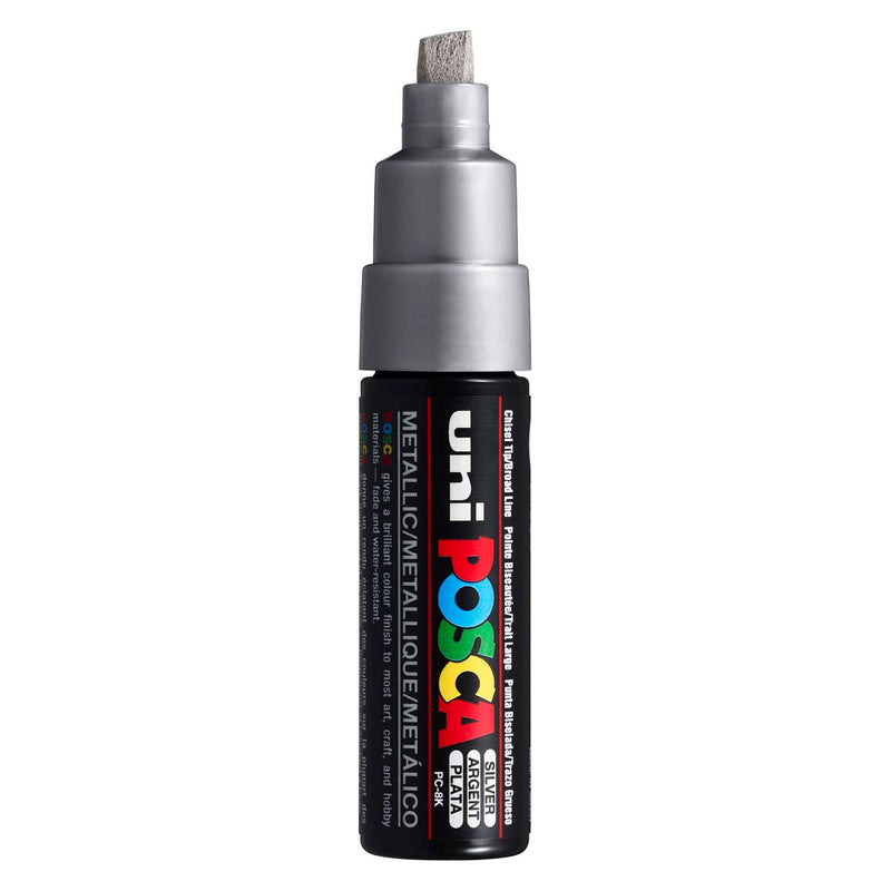 Uni posca verfmarker 8k zilver - beitelpunt 8mm