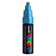 Uni posca verfmarker 8k metallic blauw - beitelpunt 8mm