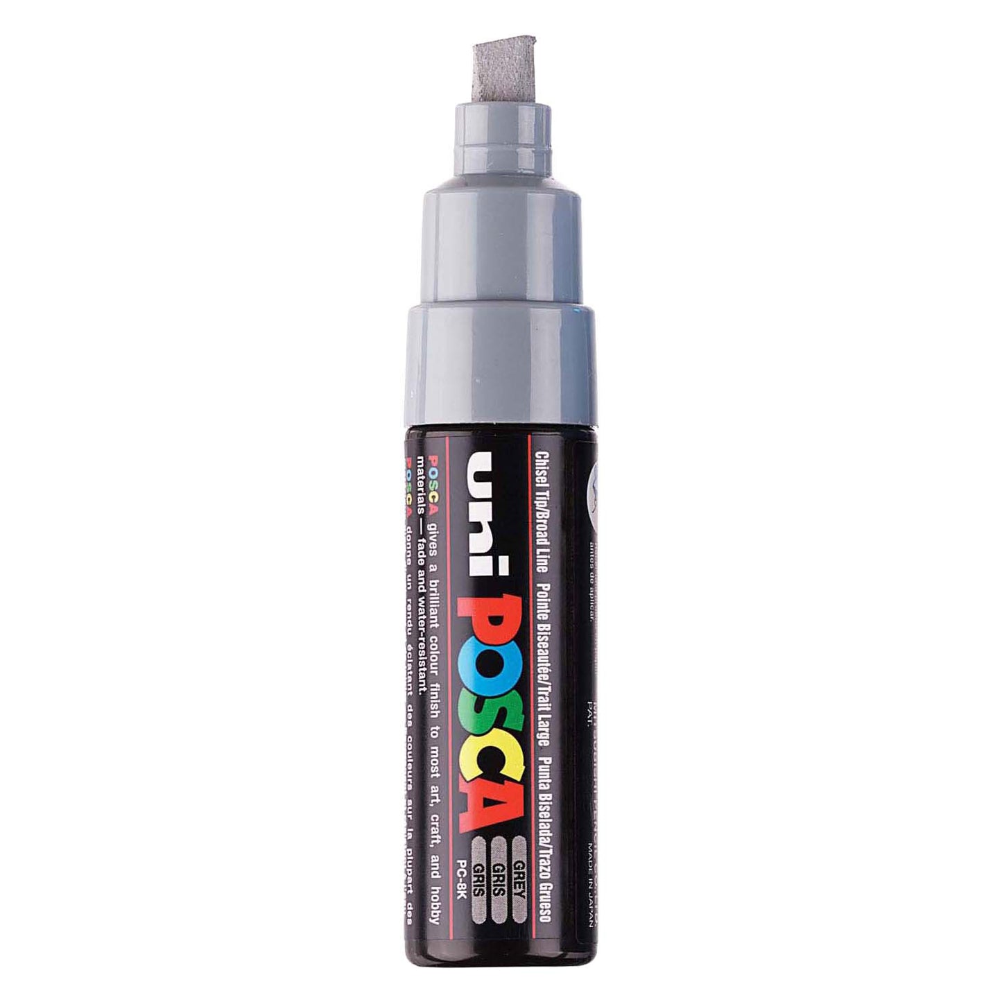 Uni posca verfmarker 8k grijs - beitelpunt 8mm