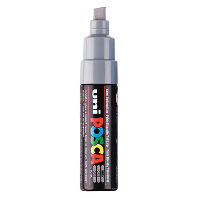 Uni posca verfmarker 8k grijs - beitelpunt 8mm