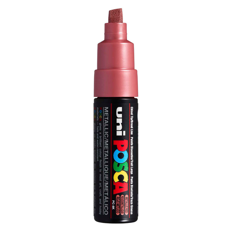 Uni posca verfmarker 8k metallic rood- beitelpunt 8mm