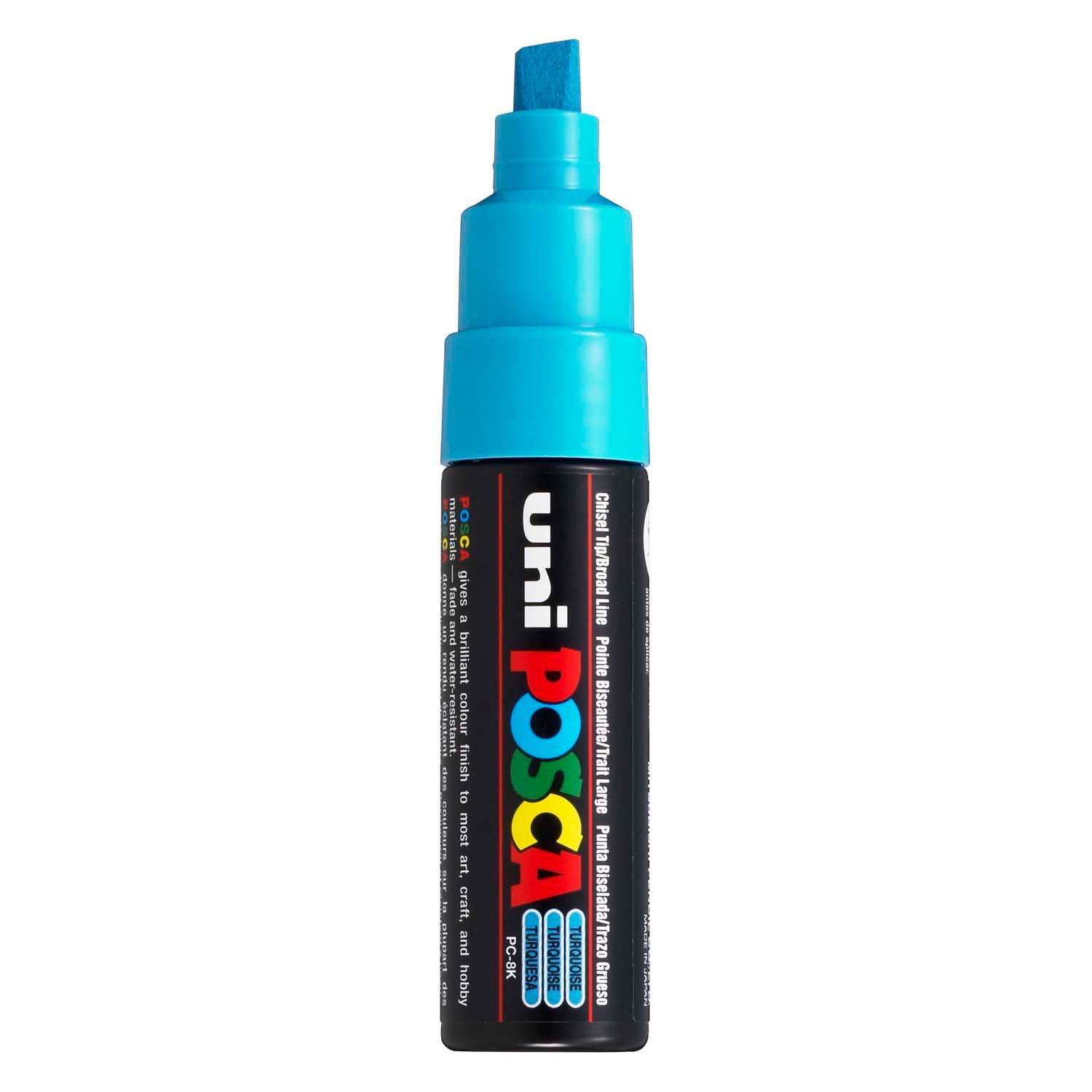 Uni posca verfmarker 8k turquoise - beitelpunt 8mm