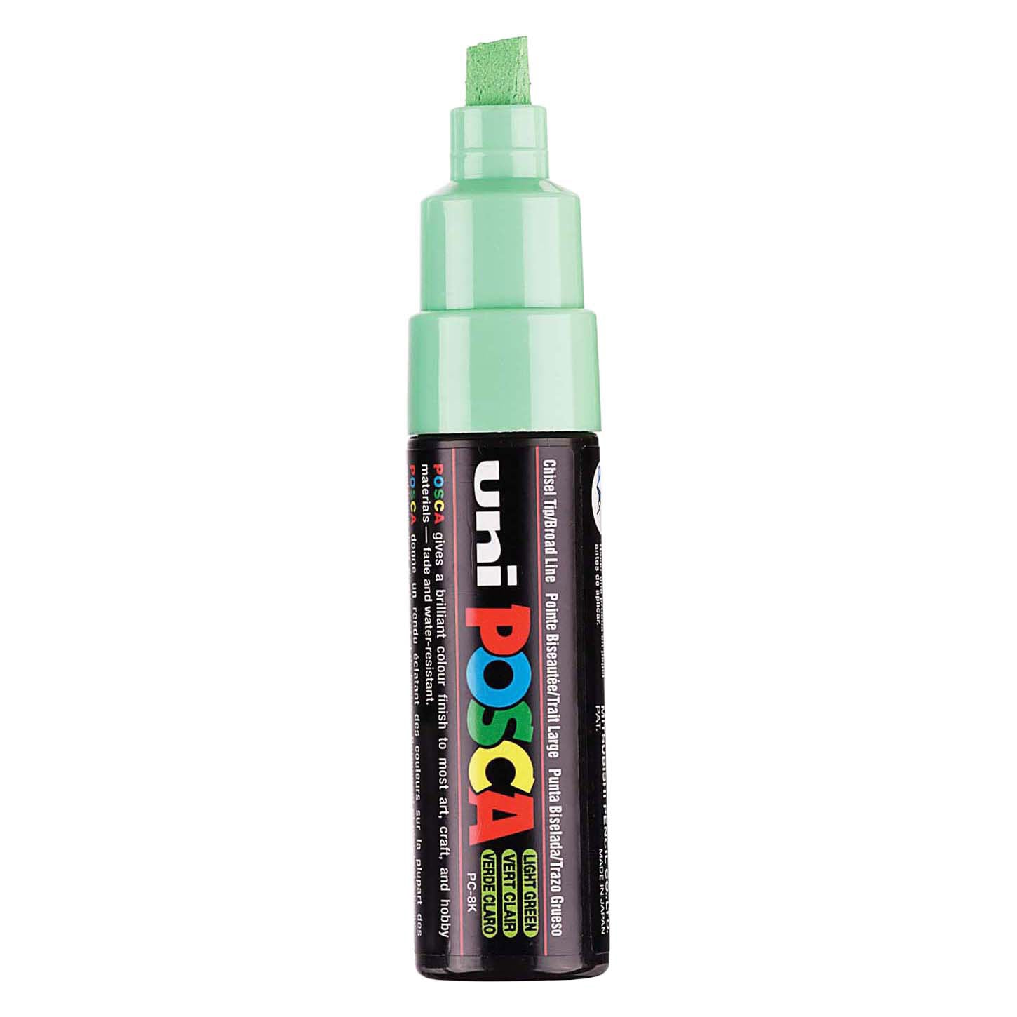 Uni posca verfmarker 8k lichtgroen - beitelpunt 8mm